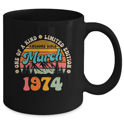 50 Years Old Awesome Since March 1974 50th Birthday Groovy Mug | teecentury