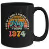 50 Years Old Awesome Since May 1974 50th Birthday Groovy Mug | teecentury