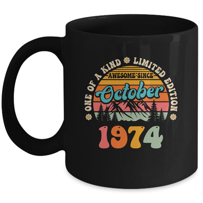 50 Years Old Awesome Since October 1974 50th Birthday Groovy Mug | teecentury