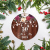 50th Anniversary Wedding Ornament 50 Years As Mr and Mrs For Couples Christmas Husband Wife Married Wedding Gift Holiday Decoration Christmas Tree Ornament | teecentury