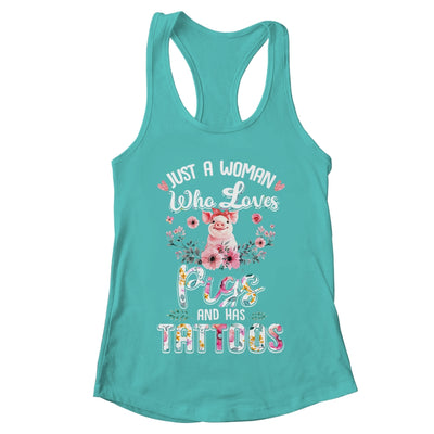 Just A Woman Who Loves Pigs And Has Tattoos T-Shirt & Tank Top | Teecentury.com