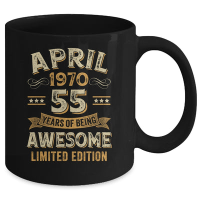 55 Years Awesome Vintage April 1970 55th Birthday Mug | teecentury