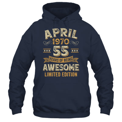 55 Years Awesome Vintage April 1970 55th Birthday Shirt & Hoodie | teecentury
