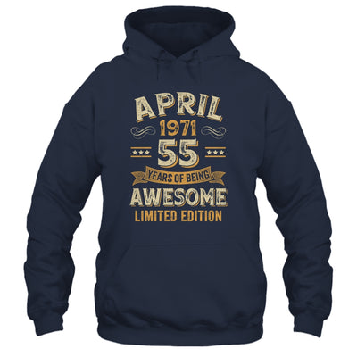 55 Years Awesome Vintage April 1971 55th Birthday Shirt & Hoodie | teecentury