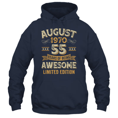 55 Years Awesome Vintage August 1970 55th Birthday Shirt & Hoodie | teecentury