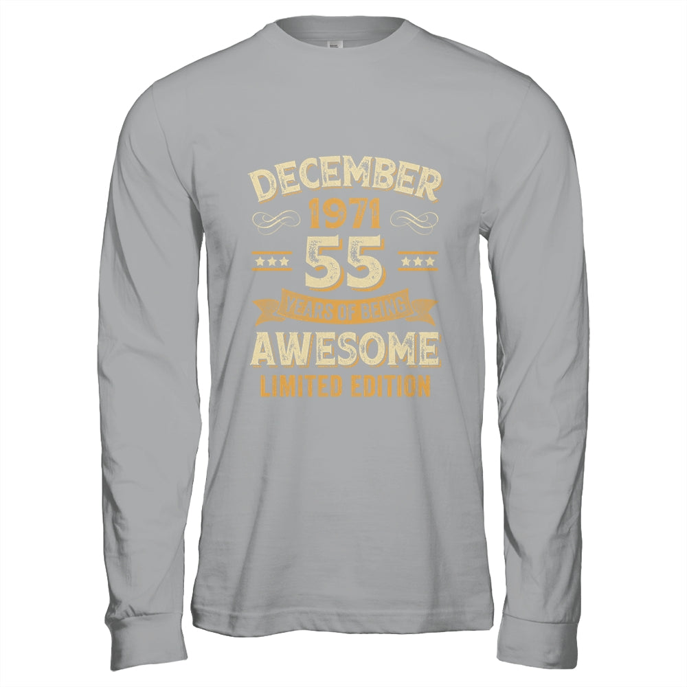55 Years Awesome Vintage December 1971 55th Birthday Shirt & Hoodie | teecentury