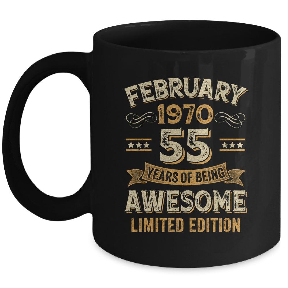 55 Years Awesome Vintage February 1970 55th Birthday Mug | teecentury