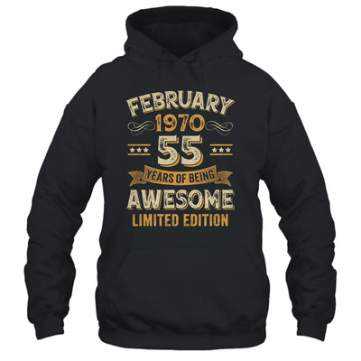 55 Years Awesome Vintage February 1970 55th Birthday Shirt & Hoodie | teecentury