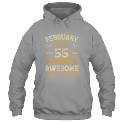 55 Years Awesome Vintage February 1971 55th Birthday Shirt & Hoodie | teecentury