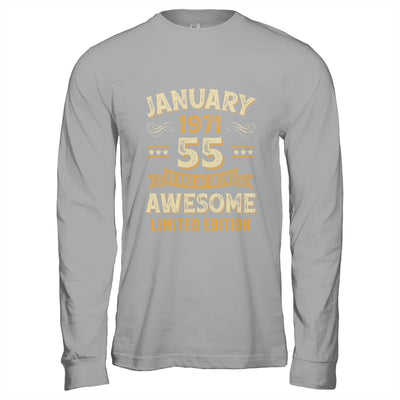 55 Years Awesome Vintage January 1971 55th Birthday Shirt & Hoodie | teecentury