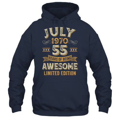 55 Years Awesome Vintage July 1970 55th Birthday Shirt & Hoodie | teecentury