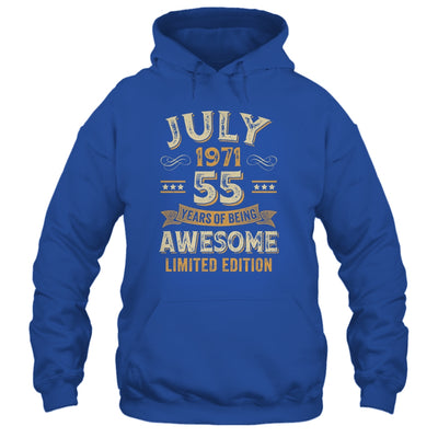 55 Years Awesome Vintage July 1971 55th Birthday Shirt & Hoodie | teecentury