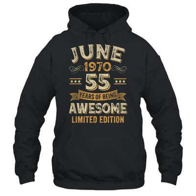 55 Years Awesome Vintage June 1970 55th Birthday Shirt & Hoodie | teecentury