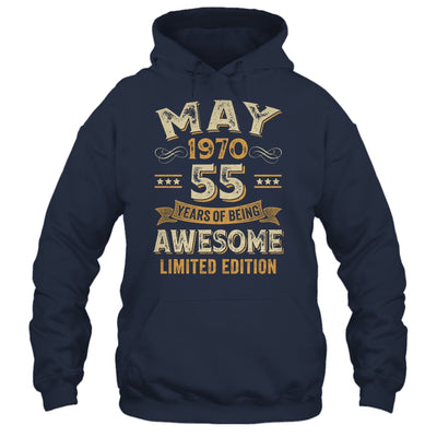 55 Years Awesome Vintage May 1970 55th Birthday Shirt & Hoodie | teecentury