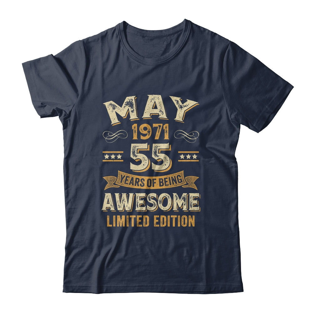 55 Years Awesome Vintage May 1971 55th Birthday Shirt & Hoodie | teecentury