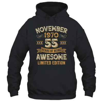 55 Years Awesome Vintage November 1970 55th Birthday Shirt & Hoodie | teecentury