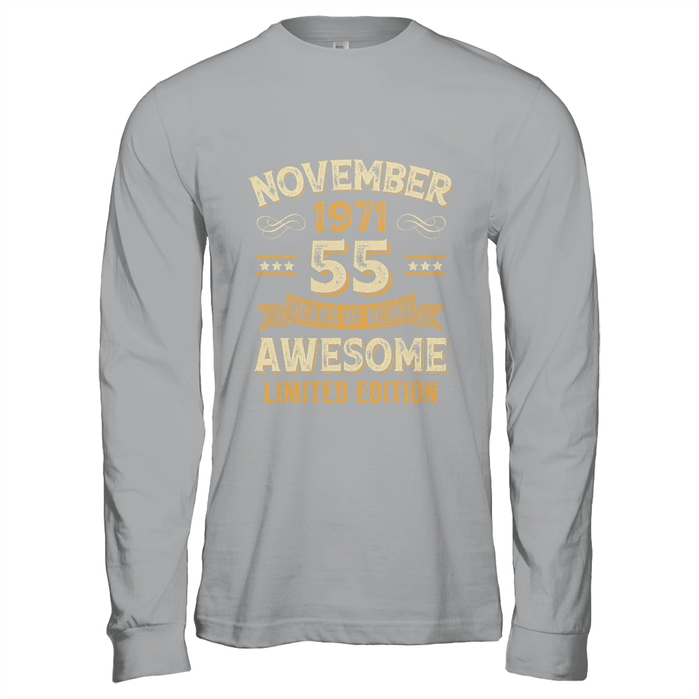 55 Years Awesome Vintage November 1971 55th Birthday Shirt & Hoodie | teecentury