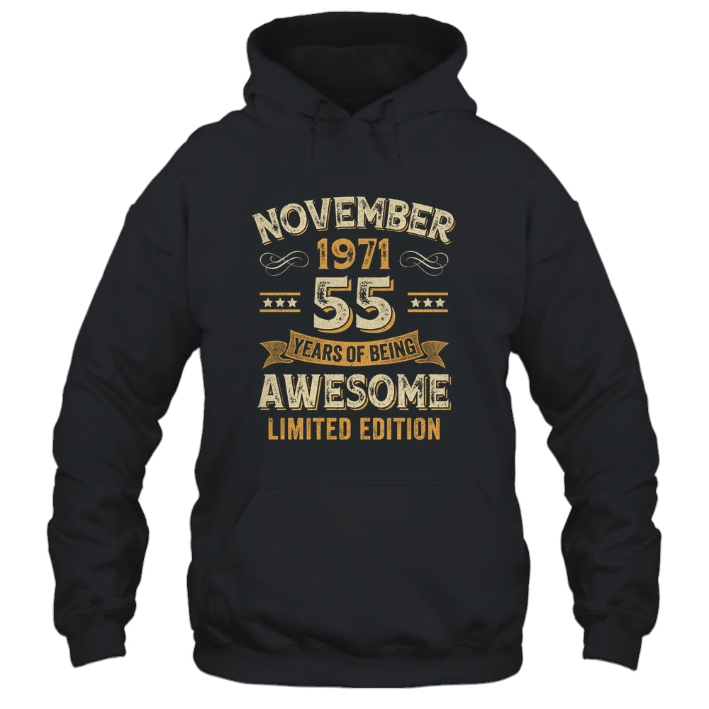 55 Years Awesome Vintage November 1971 55th Birthday Shirt & Hoodie | teecentury
