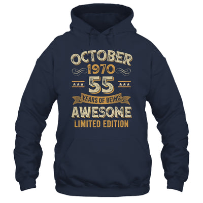 55 Years Awesome Vintage October 1970 55th Birthday Shirt & Hoodie | teecentury