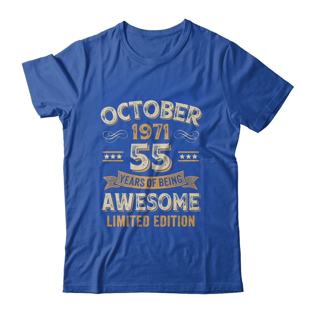 55 Years Awesome Vintage October 1971 55th Birthday Shirt & Hoodie | teecentury
