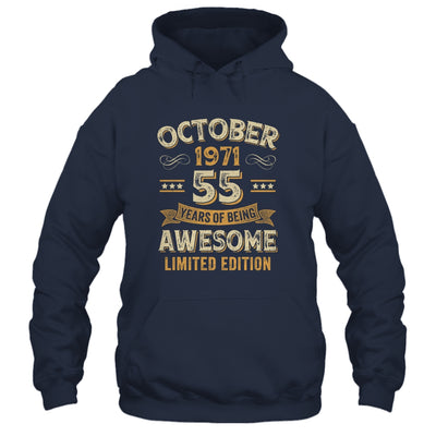 55 Years Awesome Vintage October 1971 55th Birthday Shirt & Hoodie | teecentury