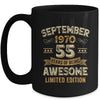 55 Years Awesome Vintage September 1970 55th Birthday Mug | teecentury