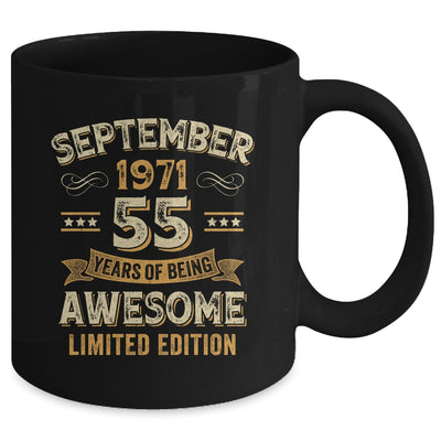 55 Years Awesome Vintage September 1971 55th Birthday Mug | teecentury