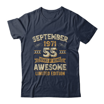 55 Years Awesome Vintage September 1971 55th Birthday Shirt & Hoodie | teecentury