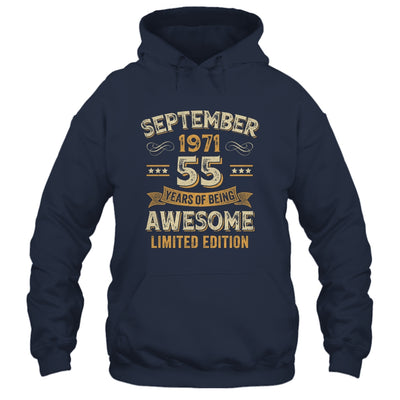 55 Years Awesome Vintage September 1971 55th Birthday Shirt & Hoodie | teecentury