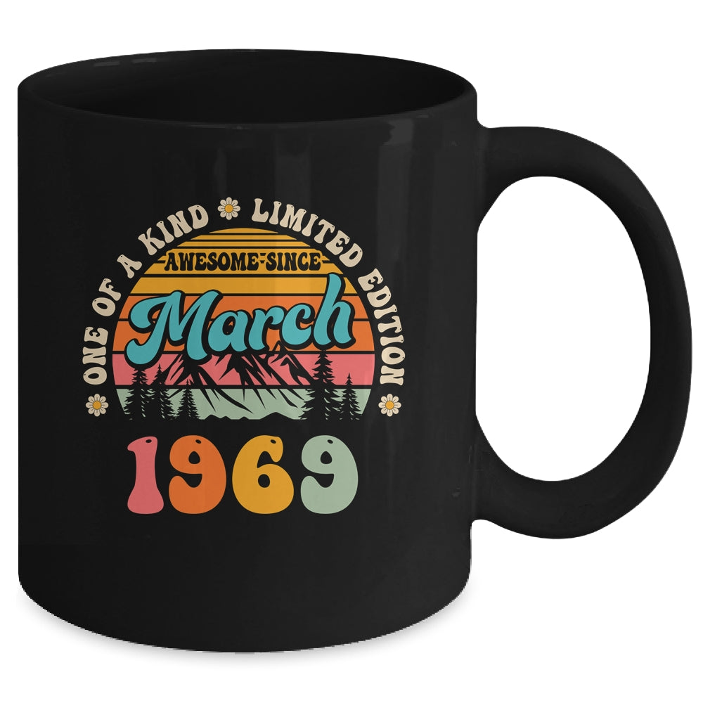 55 Years Old Awesome Since March 1969 55th Birthday Groovy Mug | teecentury