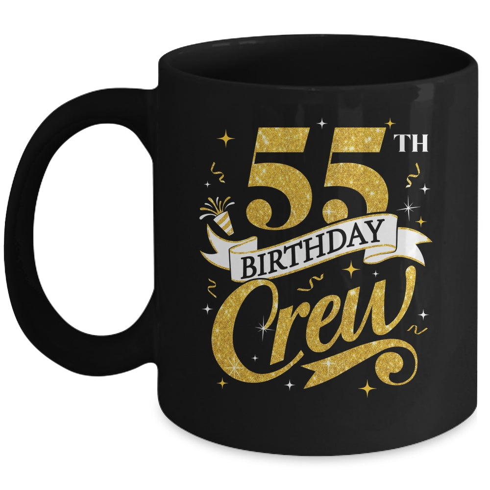 55th Birthday Crew 55th Bday Party Squad Friends Crown Funny Mug | teecentury