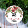 55th Wedding Anniversary 55 Years As Mr & Mrs 2025 Christmas Ornaments Gifts For Couples Husband Wife Holiday Decoration Christmas Tree Ornament | teecentury