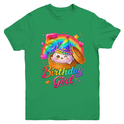 5Th Birthday Girl Dumpling Kawaii Pastel Anime 5 Years Old Youth Shirt | teecentury