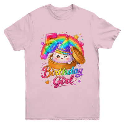 5Th Birthday Girl Dumpling Kawaii Pastel Anime 5 Years Old Youth Shirt | teecentury