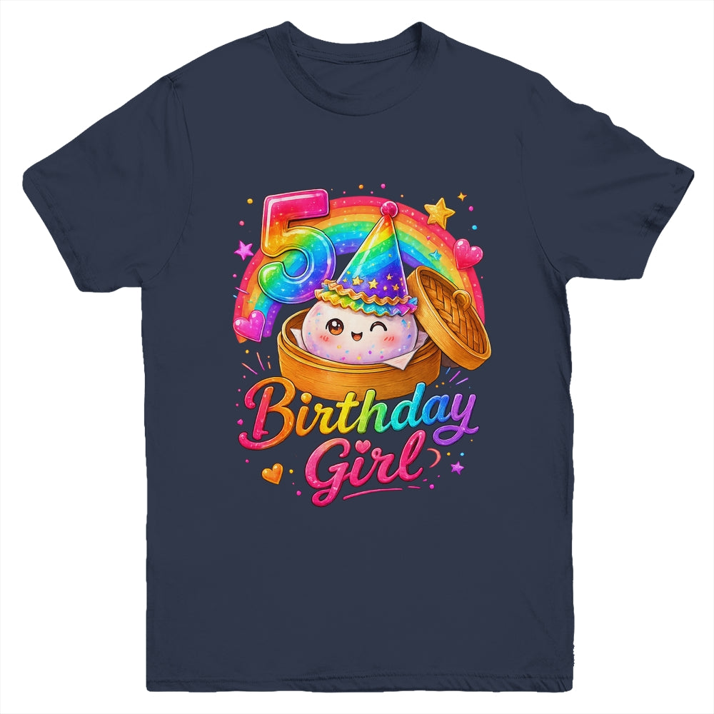 5Th Birthday Girl Dumpling Kawaii Pastel Anime 5 Years Old Youth Shirt | teecentury