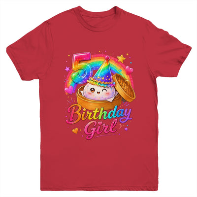 5Th Birthday Girl Dumpling Kawaii Pastel Anime 5 Years Old Youth Shirt | teecentury