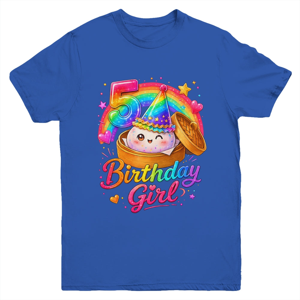 5Th Birthday Girl Dumpling Kawaii Pastel Anime 5 Years Old Youth Shirt | teecentury