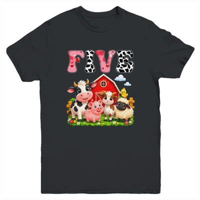 5Th Birthday Two Years Old Farm Theme Party Cow Birthday Youth Shirt | teecentury