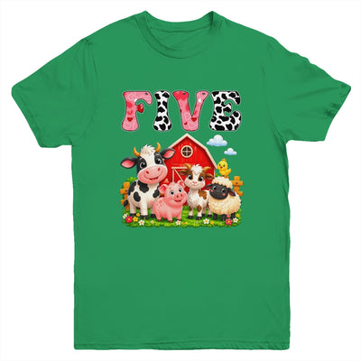 5Th Birthday Two Years Old Farm Theme Party Cow Birthday Youth Shirt | teecentury