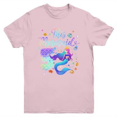5 Year Old This Mermaid Is 5th Birthday Girl Daughter Party Youth Shirt | teecentury