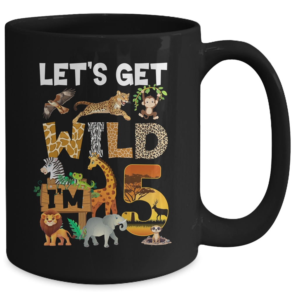 5 Year Old Zoo Birthday Safari Jungle Animal 5th Bday Mug | teecentury