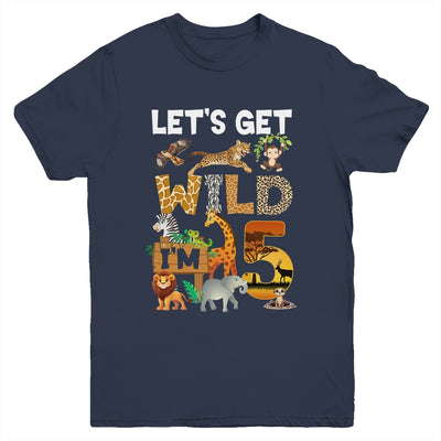 5 Year Old Zoo Birthday Safari Jungle Animal 5th Bday Youth Shirt | teecentury