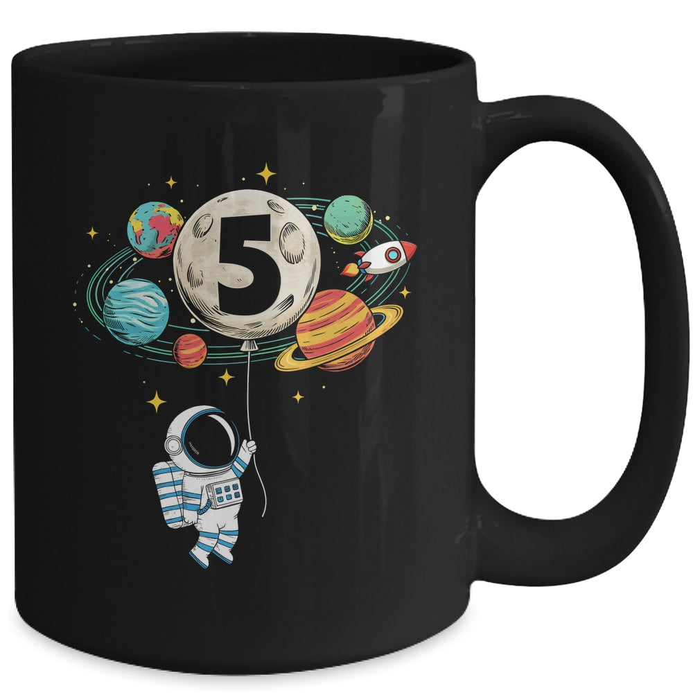5 Years Old Birthday Boy Astronaut Space 5th Birthday Mug | teecentury
