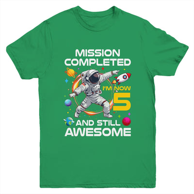5th Birthday Astronaut 5 Years Old Outer Space Birthday Youth Shirt | teecentury