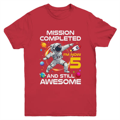 5th Birthday Astronaut 5 Years Old Outer Space Birthday Youth Shirt | teecentury