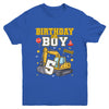 5th Birthday Boy 5 Years Old Excavator Three Decorations Youth Shirt | teecentury