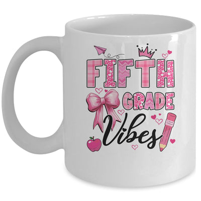 5th Fifth Grade Vibes Back To School Coquette Teacher Girl Mug | teecentury