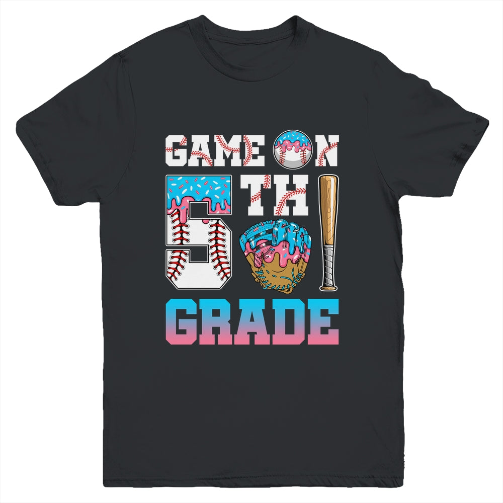 5th Grade Back To School Baseball Drip Ice Cream Game On Youth Shirt | teecentury