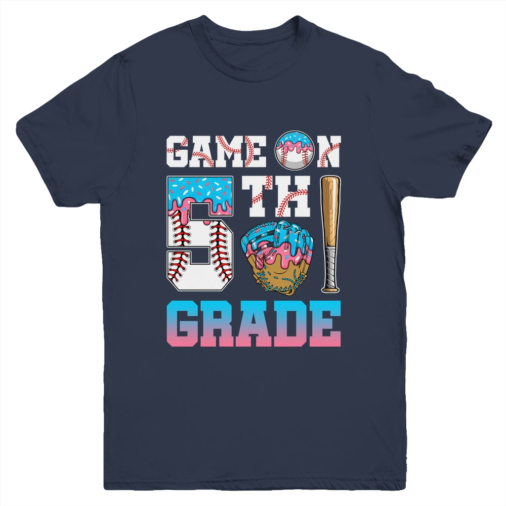 5th Grade Back To School Baseball Drip Ice Cream Game On Youth Shirt | teecentury