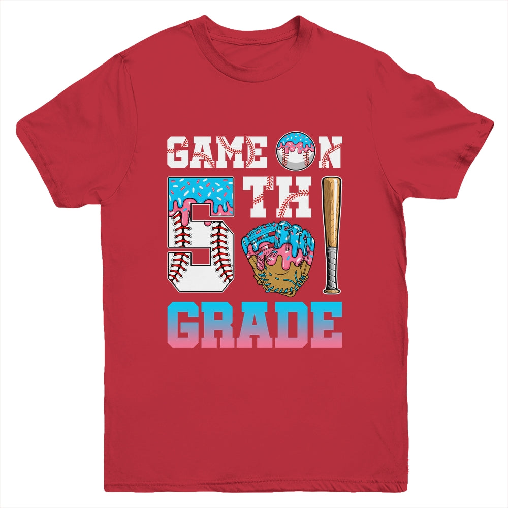 5th Grade Back To School Baseball Drip Ice Cream Game On Youth Shirt | teecentury